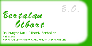 bertalan olbort business card